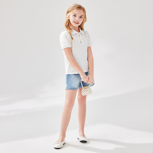 笛莎Deesha T恤2024夏季新款翻领短袖T恤 商品图2