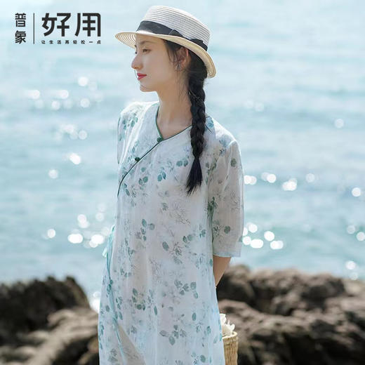 鹿与安笛·新中式苎麻裙系列，中国人挚爱的夏衣，优雅秀逸、清凉入肌 商品图0