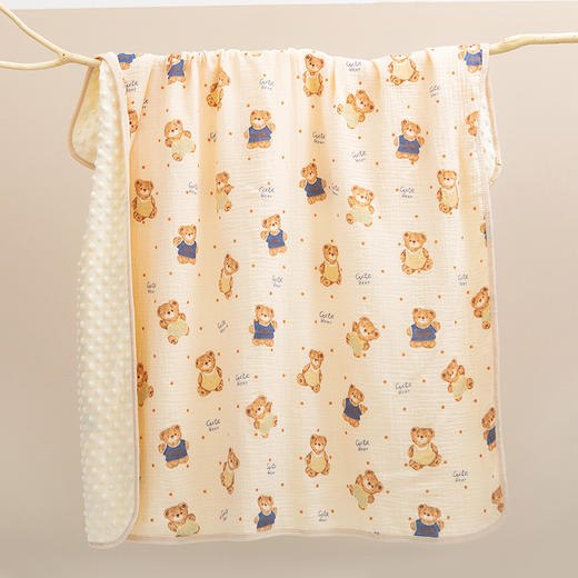 【AB双面可用！安抚保暖双重呵护】豆豆毯婴儿a类绉布童被抱被豆豆绒盖毯幼儿园宝宝卡通四季空调被 商品图5