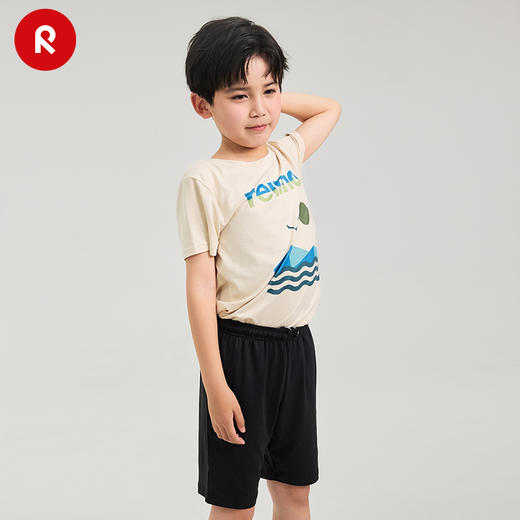 reima男女儿童T恤大童2024春夏新款木糖醇凉感防晒白色圆领短袖 商品图1