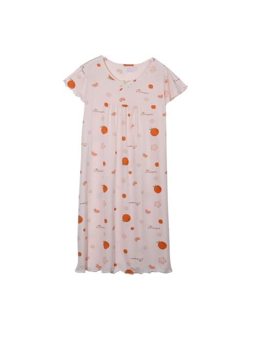 【单件6折/2件5折】【秀黛】女童水果印花短袖裙女童夏季睡裙家居服L2440007T【门店同款】 商品图8