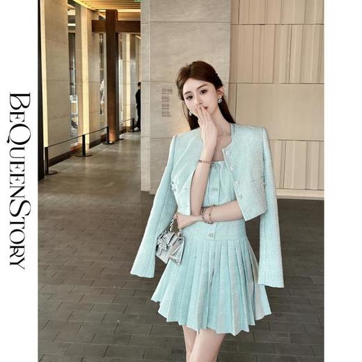 【大货捡漏，不退不换】  【薄荷千金】时尚百搭修身小香外套&挂脖收腰女连衣裙 商品图0