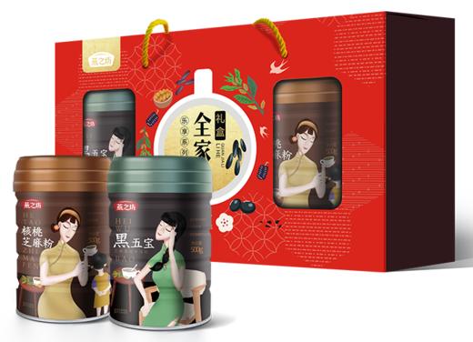 燕之坊 杂粮粉 全家礼礼盒1kg 核桃黑芝麻粉五宝粉代餐冲饮代餐饱腹送礼 商品图0