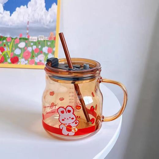 网红嘟嘟高颜值冷饮果汁杯   咖啡杯柠檬茶粉丝吸管杯刻度杯3.199 商品图1