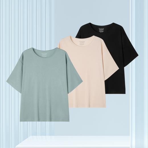 【醋酸外穿】SCHIESSER德国舒雅圆领短袖上衣，醋酸砂洗面料，有优良的吸湿性和透气性，舒适不易产生静电31/23014U 商品图0