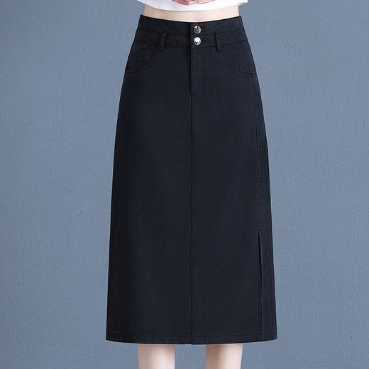 TZF-天丝牛仔半身裙女2024年新款夏季高腰中长款开叉薄款一步包臀裙子 商品图1