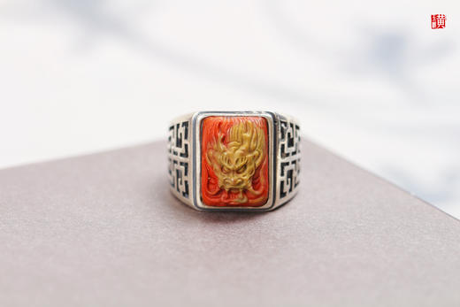 南红龙戒【飞龙在天】，925银镶 商品图0