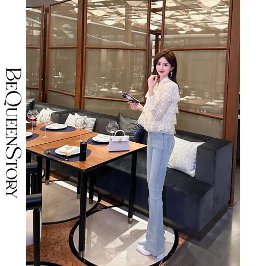 【孤品样衣，不退不换】  【花想娇容】时尚轻奢百搭蕾丝法式千金气质早春衬衫女 商品图4