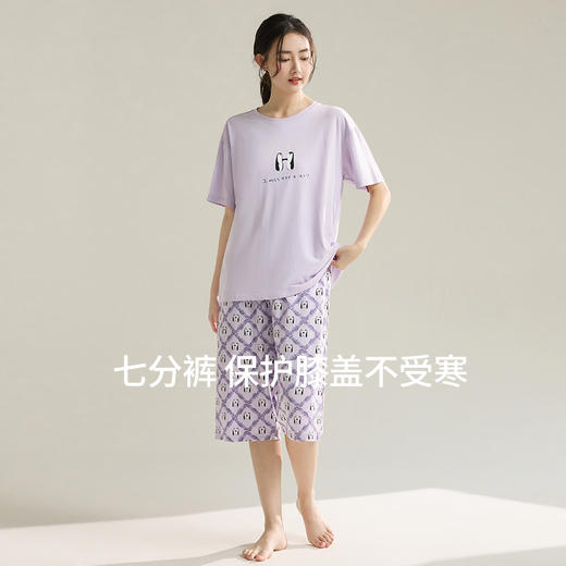 康妮雅女式短袖中裤套头套装 商品图0