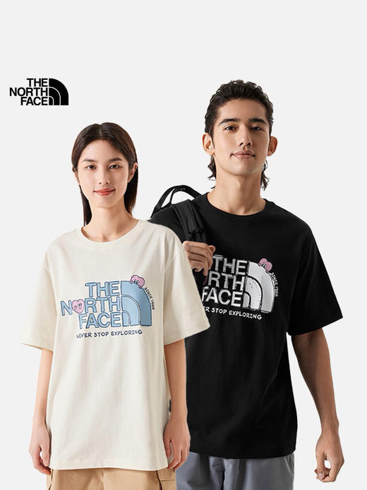 【4月9日 下午 16:00 TF成人T 秒杀】纯原北面爱心印花 宽版 情侣 短袖T恤 商品图6