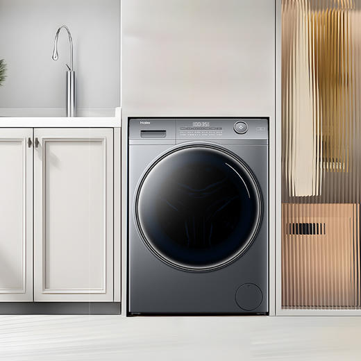 海尔（Haier）525超薄系列滚筒单洗 10公斤 防过敏 除菌螨 智能投放 洗净比1.1 EG100PROL6 商品图2