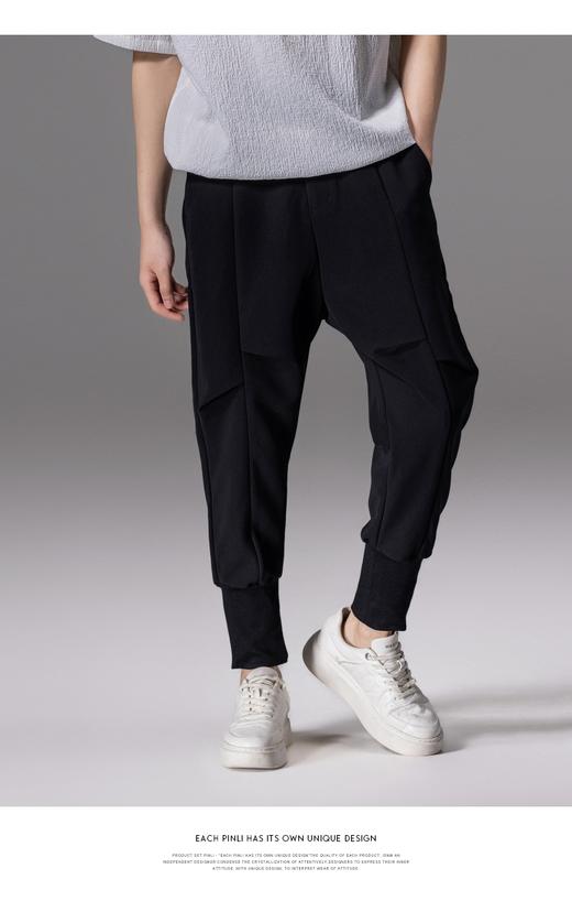 PINLI品立2024夏装新品束脚裤男装百搭哈伦裤休闲裤长裤小脚裤子B233117017 商品图6