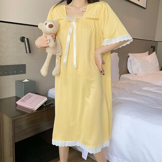 【超软超亲肤❗️新款可爱甜美睡裙】高品质牛奶棉，自然垂感，长款短袖公主风学生宽松家居服薄款女夏季吊带裙子 商品图4