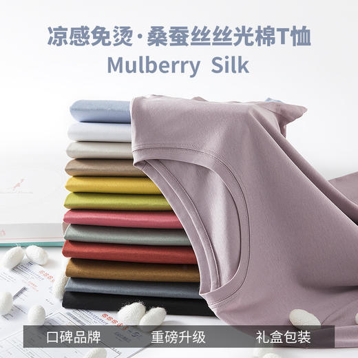 【69.9元2件】 凉感丝光棉T恤 舒适亲肤 清凉透气 显瘦百搭 抗皱耐磨 商品图5