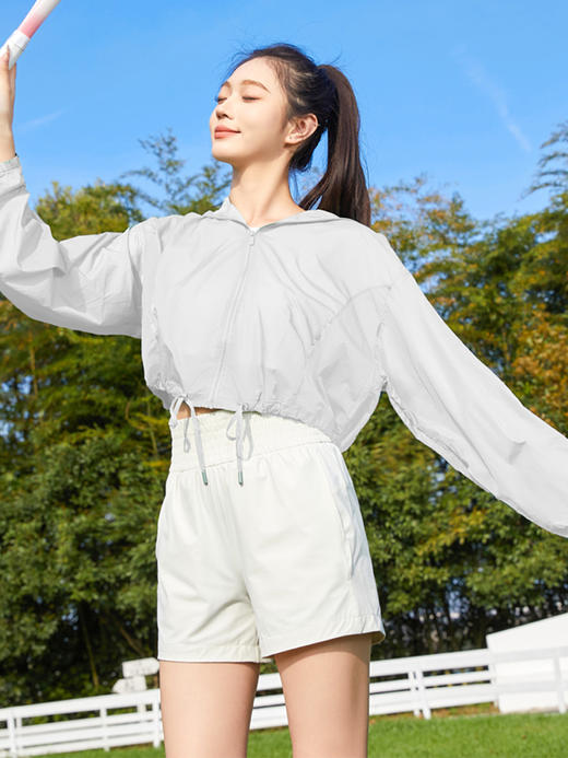 哈瓦塔新款夏季清凉带帽短款防晒服H340108 商品图7