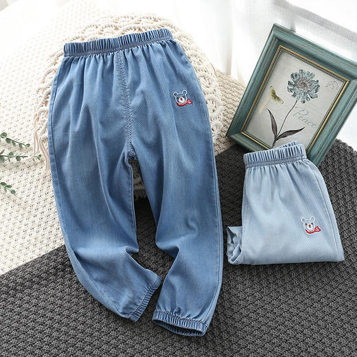【今夏必备，时尚百搭！】2024新款童装夏季天丝儿童牛仔裤，宽松男女童牛仔裤幼儿园日常服-lm！-ry 商品图1