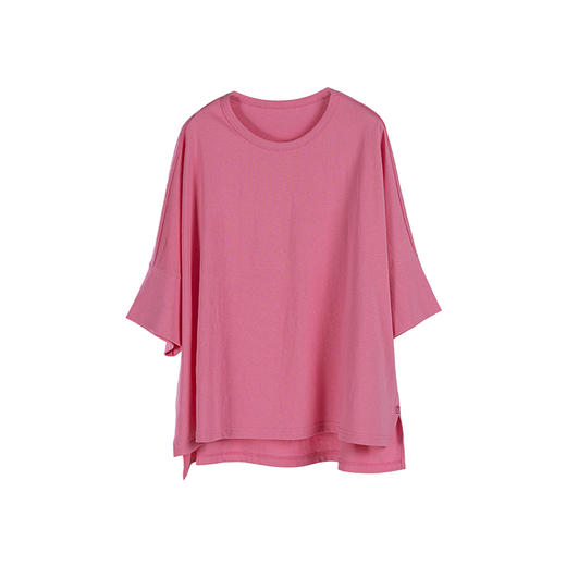 绽放214朵/2024夏季新款设计感前短后长侧边开衩宽松休闲T恤 商品图4