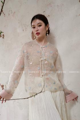 【门店同款】ENJOY夏季云敛-蓝粉玉露中式外套 157151317