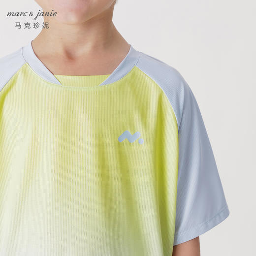 马克珍妮男童休闲渐变网眼运动短袖套装2件套2024夏装新款240618 商品图3