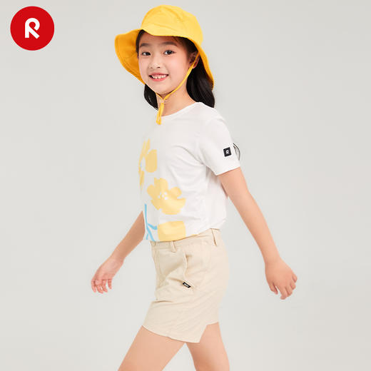 reima男女儿童T恤大童2024春夏新款木糖醇凉感白色圆领短袖 商品图4