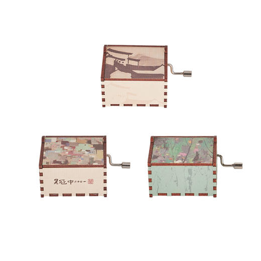 吴冠中 大宅 春归何处 都市之恋 木制 手摇 音乐盒摆件 送朋友 生日礼物 商品图4