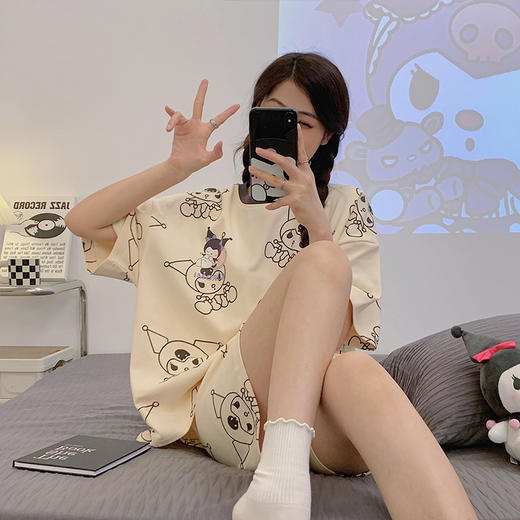 【颜值天花板！超可爱家居服套装】升级宽松慵懒版型，超软超亲肤！女夏季短袖草莓熊卡通睡衣睡裤两件套 商品图8