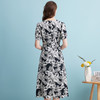 EITIE爱特爱法式复古鸡心领植物印花通勤显瘦连衣裙夏季新款B2407338 商品缩略图4
