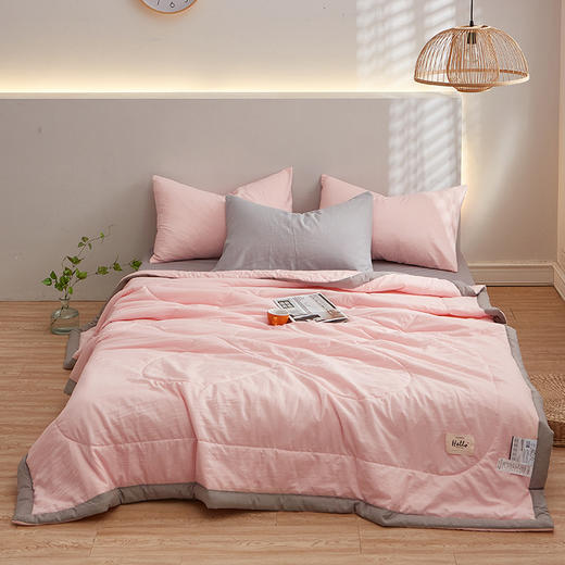 欧伊语 日系无印纯色水洗棉夏凉被 商品图2