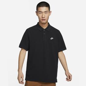 Nike/耐克男子纽扣翻领针织衫运动百搭黑色短袖POLO衫短袖FN3895-010