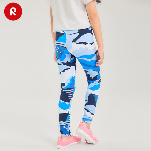 reima女孩儿童紧身裤中童2024春新款印花速干轻便弹力凉感紧身裤 商品图4