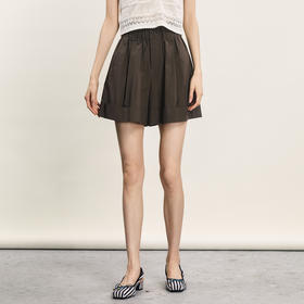 谜底阔腿短裤女2024年夏季新品简约百搭A型宽松休闲短裤242MK0575