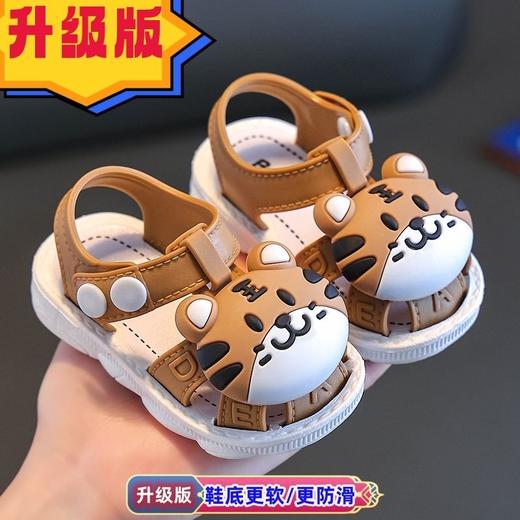 【可爱卡通凉鞋，百搭舒适！】儿童凉鞋2024新款包头男女宝宝婴儿，0-3岁防滑软底卡通外穿学步鞋，鞋身柔软，久穿不累脚任意折叠不变形-lm！ 商品图6