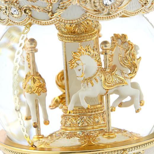 JARLL 120MM 旋转木马音乐盒水球+上盖 PD1901 金色 商品图2