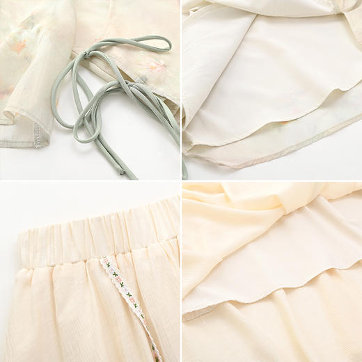 女装斜门襟雪纺印花上衣配半裙两件套-827S4221006 商品图2