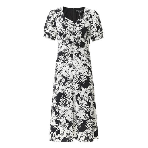 EITIE爱特爱法式复古鸡心领植物印花通勤显瘦连衣裙夏季新款B2407338 商品图5