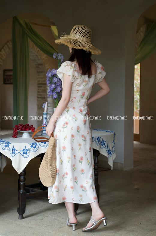 【门店同款】ENJOY夏季南法-细闪荷叶边碎花裙 157302411 商品图7