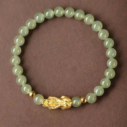 【经典】晴水和田玉貔貅手串 玉质通透细腻 圆润饱满 商品图3