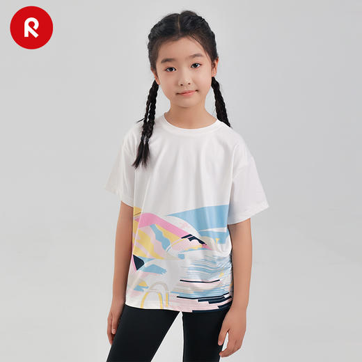 reima男女儿童T恤大童春夏新款运动宽松短袖圆领可爱印花套头上衣 商品图4