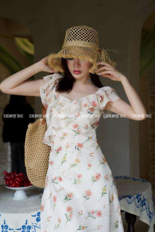 【门店同款】ENJOY夏季南法-细闪荷叶边碎花裙 157302411 商品图4