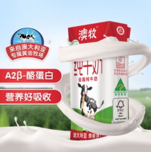 澳牧全脂纯牛奶250ml×10盒