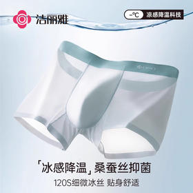 洁丽雅男士内裤冰丝四角裤男生短裤款平角男式大码抑菌