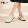 Safiya/索菲娅2023年秋新款浅口真皮蝴蝶结软底休闲单鞋深口皮鞋乐福一脚蹬便鞋 SF33112029 商品缩略图4