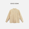COCO ZONE2024"奶黄麻料"春秋百搭POLO领衬衣纯色单排扣长袖上衣24C10368 商品缩略图1