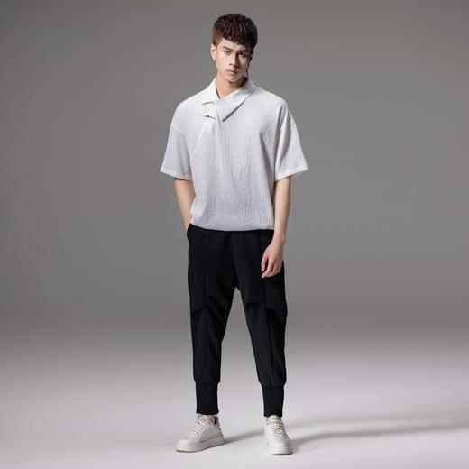 PINLI品立2024夏装新品束脚裤男装百搭哈伦裤休闲裤长裤小脚裤子B233117017 商品图3