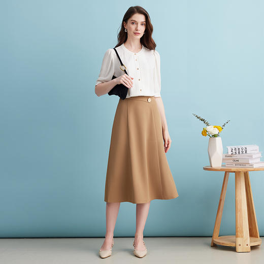 EITIE爱特爱夏季新款修身百搭通勤衬衣上衣女7409107 商品图8