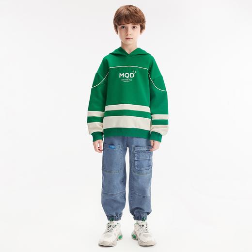 【秒3】【MQD】童装秋男童牛仔裤宽松休闲柔软束脚工装牛仔裤91W1406 商品图1