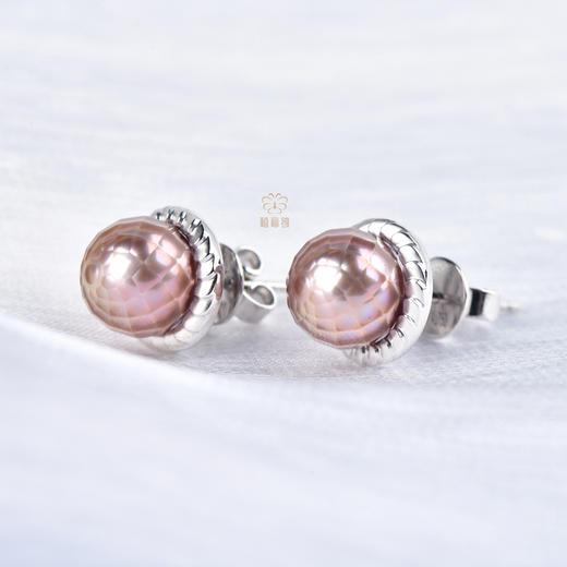 【紫霞】爱迪生刻面珍珠耳钉-ZZ12402006 商品图1