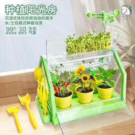 【沉浸式种植体验 四季可种】学优马阳光房种植 360度全景阳光房 零距离观察植物 儿童种菜科学实验盆栽玩具