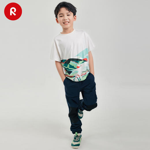 reima男女儿童T恤大童春夏新款运动宽松短袖圆领可爱印花套头上衣 商品图1