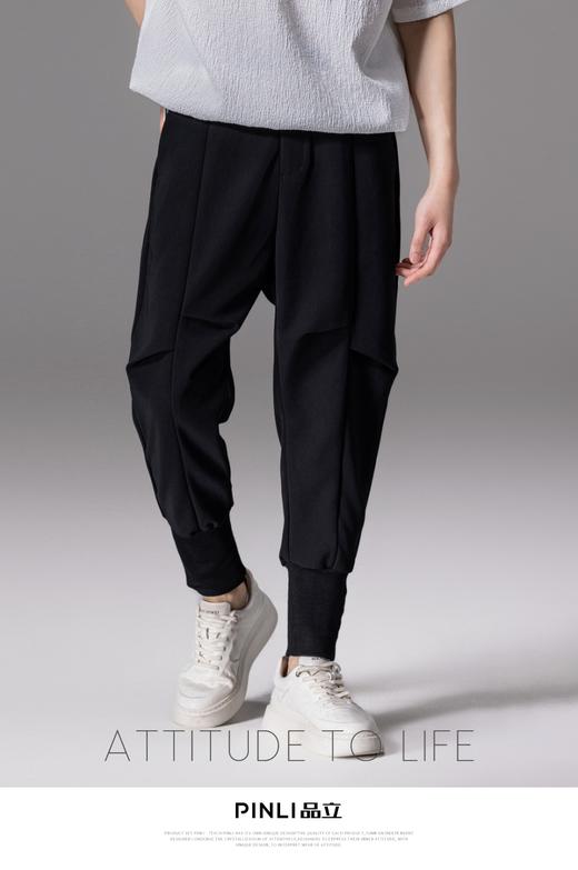 PINLI品立2024夏装新品束脚裤男装百搭哈伦裤休闲裤长裤小脚裤子B233117017 商品图0